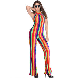 Nouveau Halloween scène Performance classique femmes 70's arc-en-ciel fantaisie <span class=keywords><strong>Disco</strong></span> combinaison <span class=keywords><strong>carnaval</strong></span> fête Cosplay coloré <span class=keywords><strong>Disco</strong></span> Costume - Product Image 1