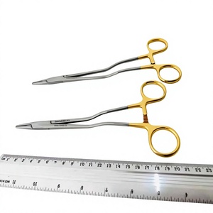 Porte-aiguilles en carbure de tungstène Bozeman TC Gold, lot de 2, instrument chirurgical de suture, usage manuel en clinique dentaire, acier inoxydable - Product Image 1