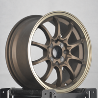 15 Zoll 4x100 4x114.3 Bronze Gusslegierungsräder 7J mit Mehrspeichen-Design und Tiefer Einpresstiefe für PKW-Felgen Honda Civic VW Golf JDM