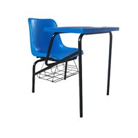 Chaise de formation avec tablette d'écriture, chaise de conférence en plastique PP avec panier de rangement et structure en acier