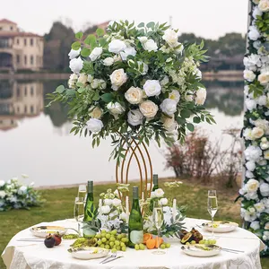 Bolas de flores artificiales de seda hechas a mano, centros de mesa de boda, varios estilos personalizados