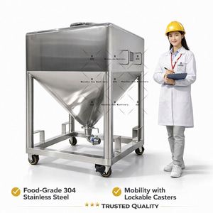 ผู้ผลิตถังเก็บสารเคมีขนาด 1000 ลิตร ถังเก็บผงสแตนเลสทรงสี่เหลี่ยม - Product Image 3