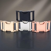 Boucle de sac à dos classique en métal de 1 pouce, accessoires de boucle à dégagement latéral pour collier de chien, avec logo gravé pour animaux de compagnie