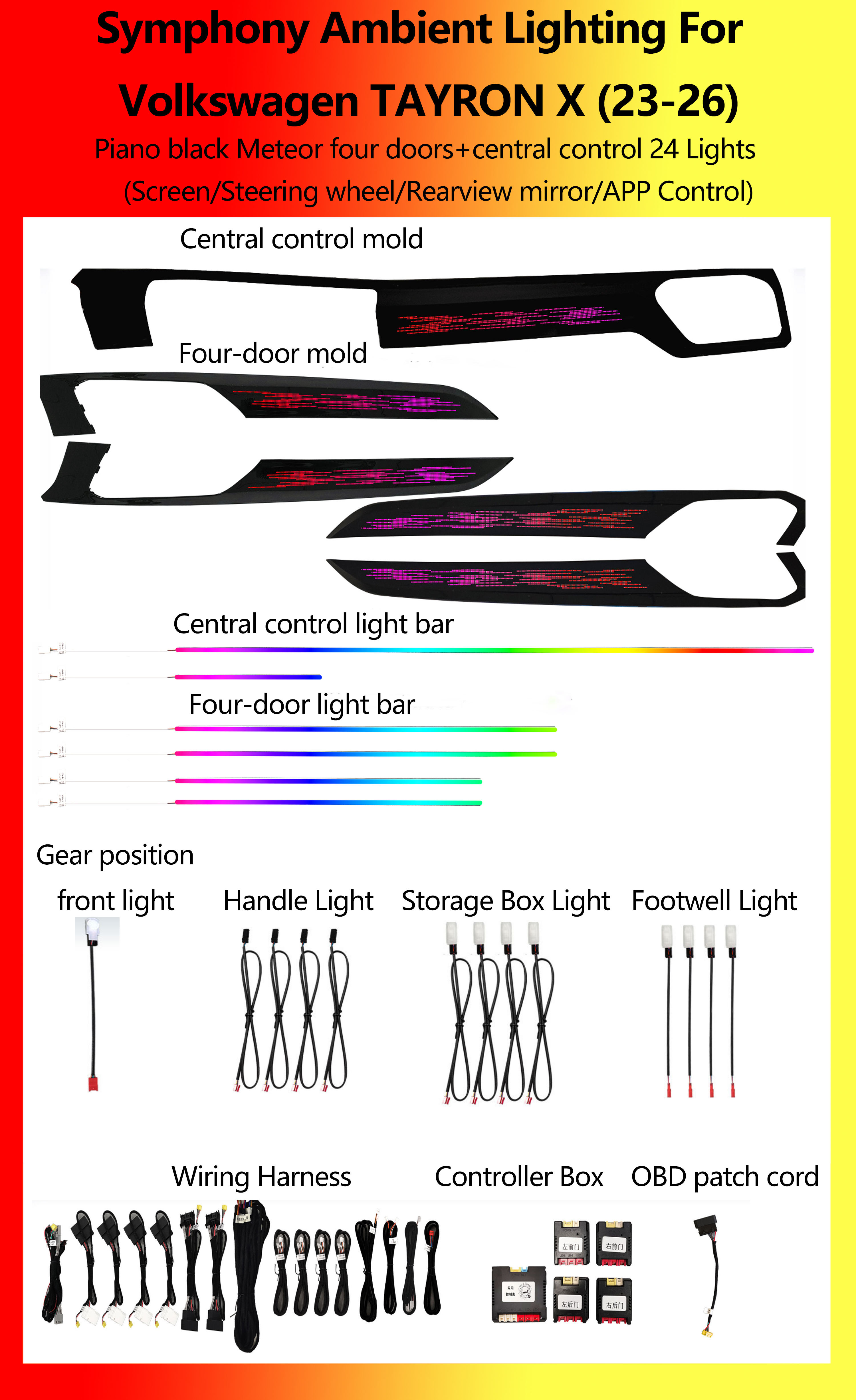 โฟล์คสวาเกน TAYRON X สีดำเปียโน รุ่น Meteor Symphony พร้อมไฟ 24 ดวง