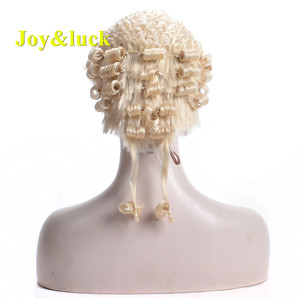 <span class=keywords><strong>Peluca</strong></span> Sintética Hecha a Mano para Juez o Abogado, Color Rubio, Rizo Regular, para <span class=keywords><strong>Hombre</strong></span> o Mujer, Pelucas de Barrister Clásicas Británicas Tradicionales - Product Image 4