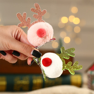 Christmas decorations, reindeer antler hair clips, new Christmas gifts, headwear, children's gifts, small presents. - Product Image 1