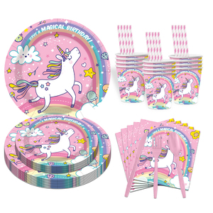 Platos de Papel Desechables de Cartón Blanco Ecológicos y Compostables Personalizados para Fiestas de Cumpleaños, Juego de <span class=keywords><strong>Vajilla</strong></span> para Pastel, Aptos para Alimentos - Product Image 4