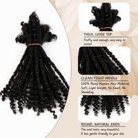 Extensions de dreadlocks en cheveux humains brésiliens 100% Remy, qualité 12A, zéro point six centimètres, double trame faite à la machine
