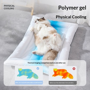 Atmungsaktive Kühlmatte für Hunde & Katzen, Sommer-Hitzelinderung, Blau Verlaufendes Haustier-Schlafbett mit PVC-Gel und PP-Baumwollmaterial - Product Image 3