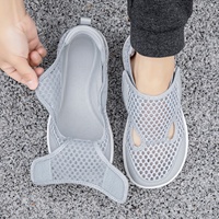 Chaussures décontractées unisexe en maille respirante, tige en tissu, semelle plate légère en EVA, coupe basse, couleur unie, fermeture auto-agrippante, printemps