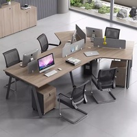 Poste de travail modulaire créatif de forme irrégulière pour 3-5/6 personnes, en PVC, finition sans peinture, bureau moderne et simple, HT Chine