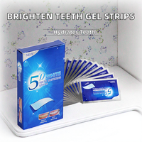 Masque blanchissant pour les dents à l'eau oxygénée 5D, 3 couches, respirant et hydratant, marque privée, 7 paires, vente chaude 2026