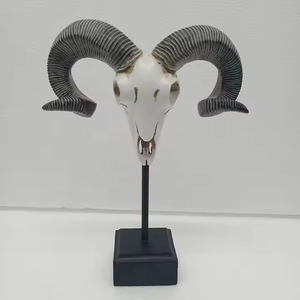 รูปปั้นหัววัวทำจากเรซินเทียมมีเขารูปหัวกะโหลกศีรษะวัวสำหรับตกแต่ง Maison - Product Image 2