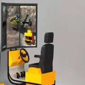 带三个屏幕的高质量采矿卡车模拟器
