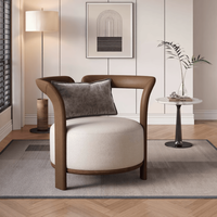 Fauteuil de détente moderne en teck et fil doré, éco-responsable, pour la maison, le bureau, le salon, la salle à manger, l'hôtel, la chambre à coucher
