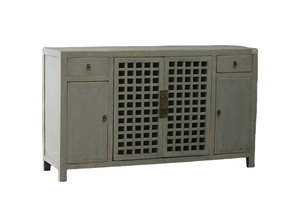 Meuble de rangement latéral ancien de style oriental chinois, reproduction antique, vieilli, meubles de salon - Product Image 5