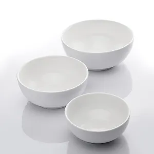 Hersteller Großhandel Suppen schüssel Weiße Farbe Runde Keramik schale 7-9 Zoll Salats ch üssel Keramik Zum Verkauf