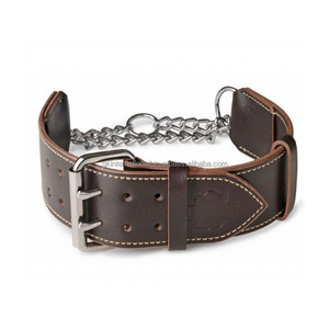 Collar personalizado para mascotas de cuero resistente, collar de perro liso de cuero real para entrenamiento de mascotas, productos para caminar a un precio barato - Product Image 1