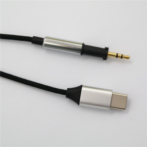 Cable de audio tipo C a 3,5 mm, conector macho hembra de nailon negro, chip digital de alta fidelidad - Product Image 3
