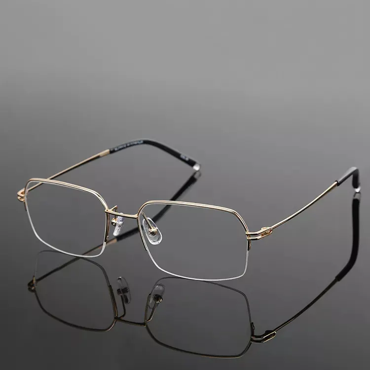 Half New Trendy Half Rim Optical Titanium Frames Designer Design Brand Eyeglasses For Men