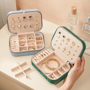 Biểu Tượng Tùy Chỉnh Nhung Lưu Trữ Đồ Trang Sức Trường Hợp Du Lịch Hộp Đồ Trang Sức Tổ Chức Cho Nhẫn Và Bông Tai Vuông Trường Hợp Quà Tặng Cho Du Lịch - Product Image 5