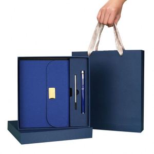 Office Notebook <b>Journal</b> Notebook and Pen Gift Stationery Set Wholesale Custom A5 B6 with Elastic Strap Pu Printed Diary 100PCS - Product Image 1