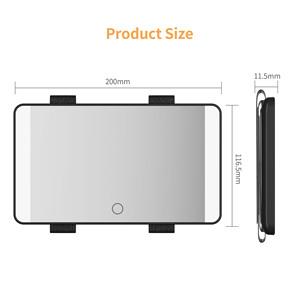 Portable Manufacturers Black Custom Logo Make up Makeup Vanity <strong>Mirror</strong> With Led Lights <strong>Car</strong> Sun Visor <strong>Mirror</strong> - Product Image 4