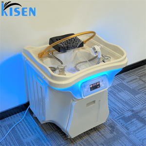 Machine de lavage capillaire Kisen Head Spa Zen-flow japonaise avec double réservoir, thérapie par la lumière, ensemble de fumigation, conception sans tuyauterie - Product Image 5