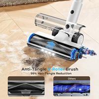 Aspirateur Cyclone Sans Fil Anti-Nœuds Amélioré 38KPA 50 Min. Autonomie 3 Modes d'Aspiration Autoportant Sans Fil pour Voiture, Maison, Hôtel