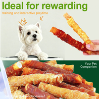 Bâtonnets de 17 cm en cuir de vache véritable enveloppés de poulet ou de canard, friandises dentaires naturelles à mâcher pour chiens et chats, longue durée, en cuir brut