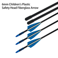 Arc recurvé pour enfants, flèches en fibre de verre de 6 mm avec plumes en caoutchouc, tête de sécurité en plastique, 30 pouces, jouet de tir professionnel