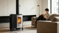 Poêle à granulés compact et portable Ruixiao TW01, en acier inoxydable de qualité supérieure, chauffage rapide, économie d'énergie, pour extérieur et terrasse