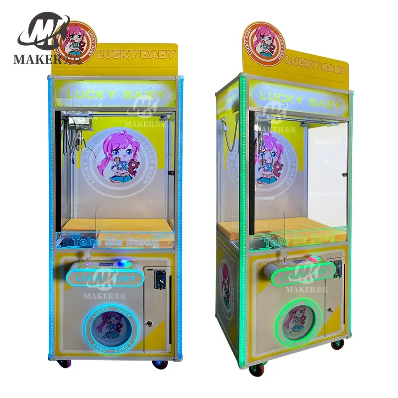 थोक मनोरंजन पार्क सवारी सिक्का संचालित खेल आर्केड मशीन खिलौना पंजे क्रेन मशीन गुड़िया भालू क्लोन मशीन