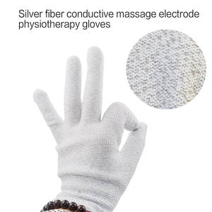 Guanti conduttivi per terapia con elettrodi TENS/<span class=keywords><strong>EMS</strong></span> in fibra d'argento + calzini + cuscinetti da polso unità per elettroterapia per terapia fisica - Product Image 2