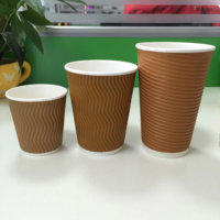 Gobelet en papier à double paroi pour café chaud, imprimé sur mesure, biodégradable, respectueux de l'environnement, importé, en kraft brun, qualité alimentaire