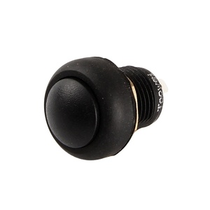 مفتاح زر ضغط 12-3A دائري من النايلون مقاوم للماء قفل مؤقت مفتاح زر ضغط لسيارة السباق - Product Image 1