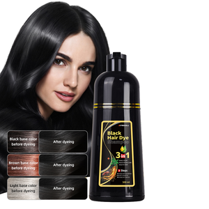 Champú en Crema Profesional para Cabello Oscuro, Tinte Negro Natural Sin Amoníaco, Uso Doméstico, con Brillo Cristalino y Coloración Permanente - Product Image 3