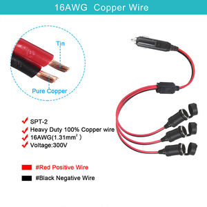 Enchufe de encendedor de cigarrillos 12 V a cargador de enchufe hembra 12 voltios 3 * adaptador de enchufes coche automóvil - Product Image 3