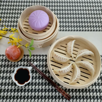 Paniers à vapeur en bambou de 8 9 10 pouces de qualité supérieure personnalisés Dim Sum Dumpling Cuiseurs à vapeur chinois