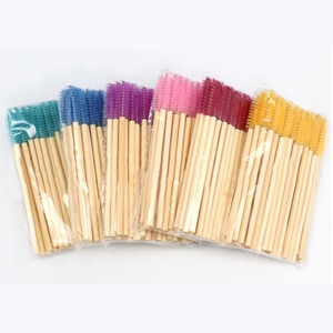 แปรงทำความสะอาดขนตาไม้ไผ่แบบใช้แล้วทิ้ง 50 ชิ้น ด้ามจับแบบกำหนดเองได้ - Product Image 1
