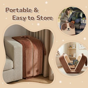 Cama de Viaje para Bebés y Niños Pequeños con Diseño de Perro Beagle Bordado, con Asa Portátil y Correas, Funda Lavable, para Camping y Hogar - Product Image 6