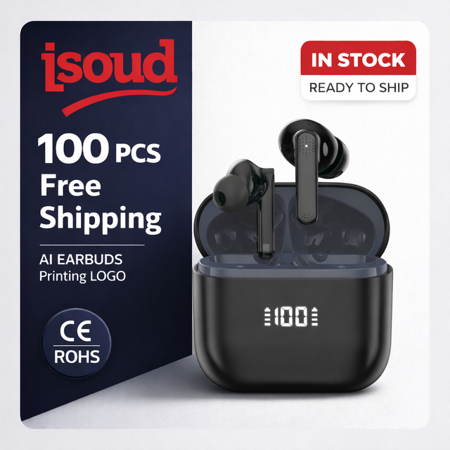 ISoud Smart Headset OLED 1.3 Inch Screen 640x480 Resolution for Noise Reduction 150 Language Translation AI Earbuds Type-C