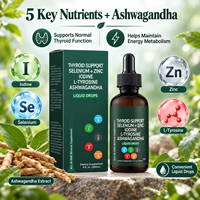 Gouttes liquides tout-en-un pour le soutien de la thyroïde avec iode, L-Tyrosine et Ashwagandha pour l'énergie et la santé immunitaire – Complément alimentaire OEM & ODM
