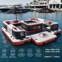 Plateforme flottante gonflable OEM ODM pour canapé de loisirs, île, bar, pour la location en gros dans les centres de villégiature, sur les plages, les lacs et les parcs aquatiques