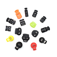 Verrou de cordon en plastique noir étanche de petite taille avec un diamètre de trou de 9 mm pour sacs à dos, sacs et équipements de plein air