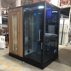 Sala de vapor de Sauna <span class=keywords><strong>interior</strong></span> infrarroja <span class=keywords><strong>para</strong></span> 2 personas de diseño moderno, nuevo gabinete de madera con Hemlock, infrarrojo lejano <span class=keywords><strong>para</strong></span> la salud <span class=keywords><strong>para</strong></span> uso en apartamentos - Product Image 1