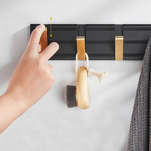 Gấp Hideaway khăn móc áo móc quần áo túi móc áo móc kim loại với cao su cửa stopper Q móc áo móc cho lối vào - Product Image 2