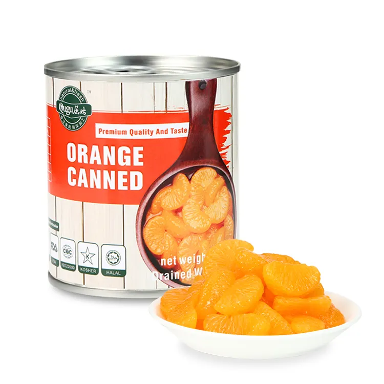 Trái cây đóng hộp cam quýt đóng hộp khỏe mạnh trong xi-rô không có hơn 5% bị hỏng Mandarin Orange