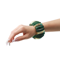Dernière tendance européenne et américaine Bracelet de perles de couleur mélangée Bracelet élastique acrylique d'espacement CCB plaqué or écologique Cadeau