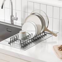 Égouttoir à vaisselle compact WIREKING RV, à poser sur l'évier, en acier, pour petite cuisine, gain de place